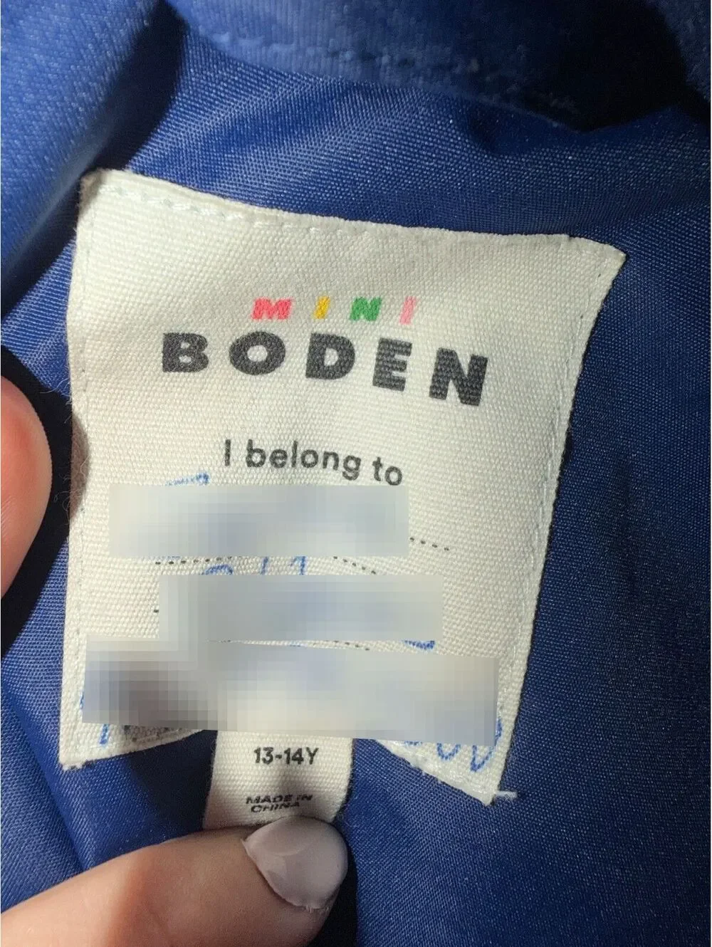 Mini Boden Waterproof Ski Jacket Coat Colorblock Blue Red 13-14Y
